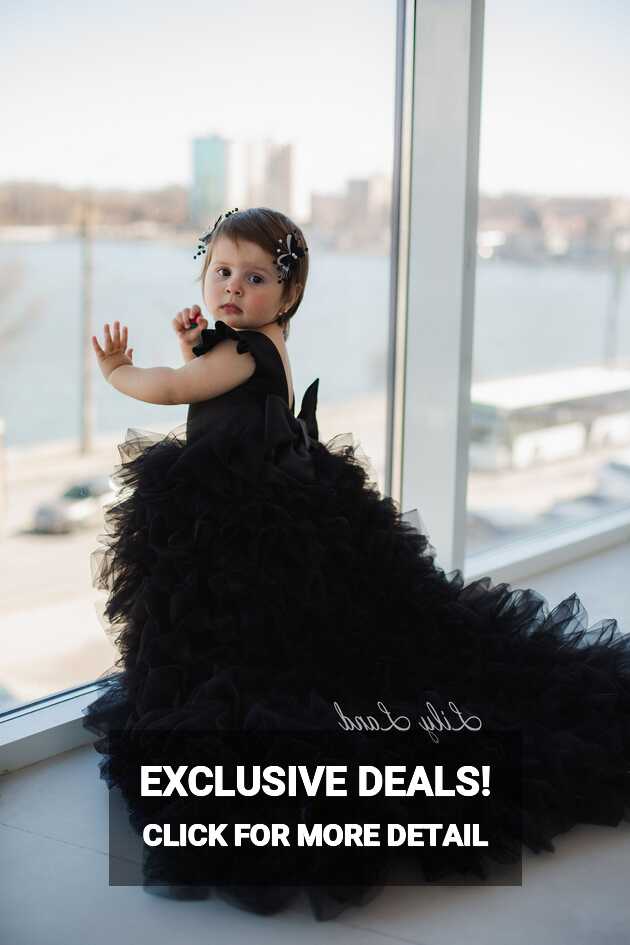 Black Birthday Baby Dress, Flower Girl Dress, Princess Outfit ...