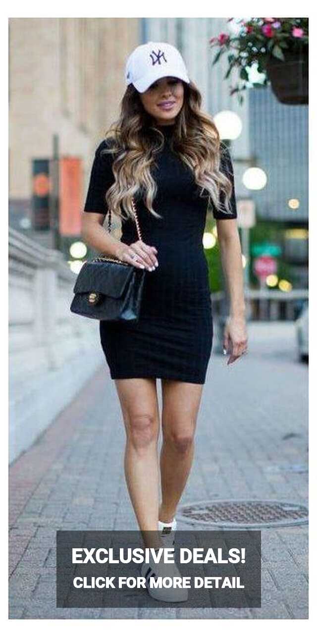 Black Bodycon Dress Casual Sneakers