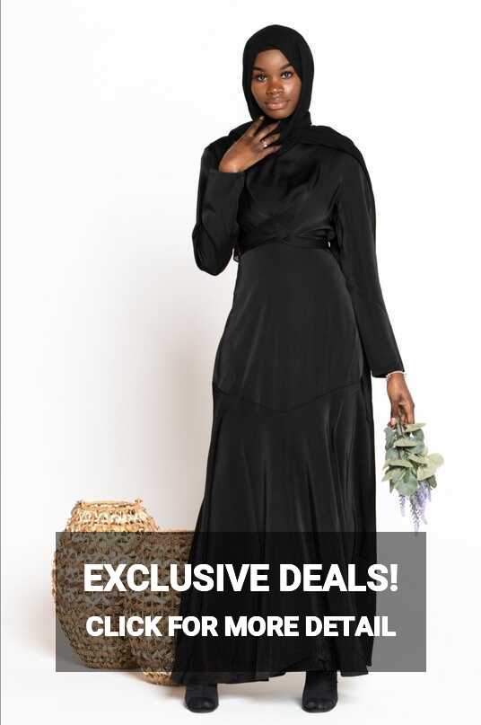 Black Criss Cross Satin Maxi Dress – Urban Modesty