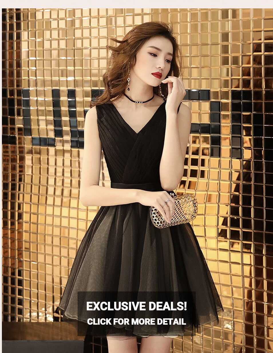 Black Evening Dress, Modern Homecoming Dress,short Mini Dress ...