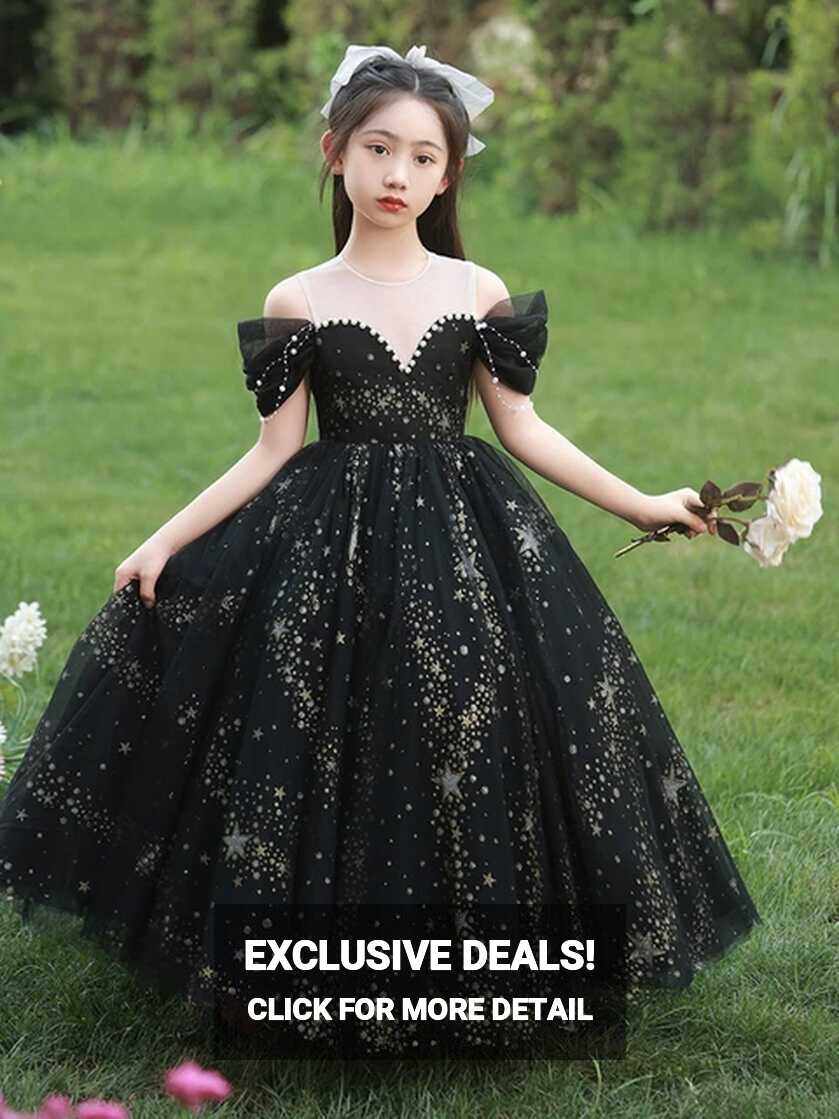 Black Evening Dresses for Kids Girl Elegant Gala Dress for Girls ...