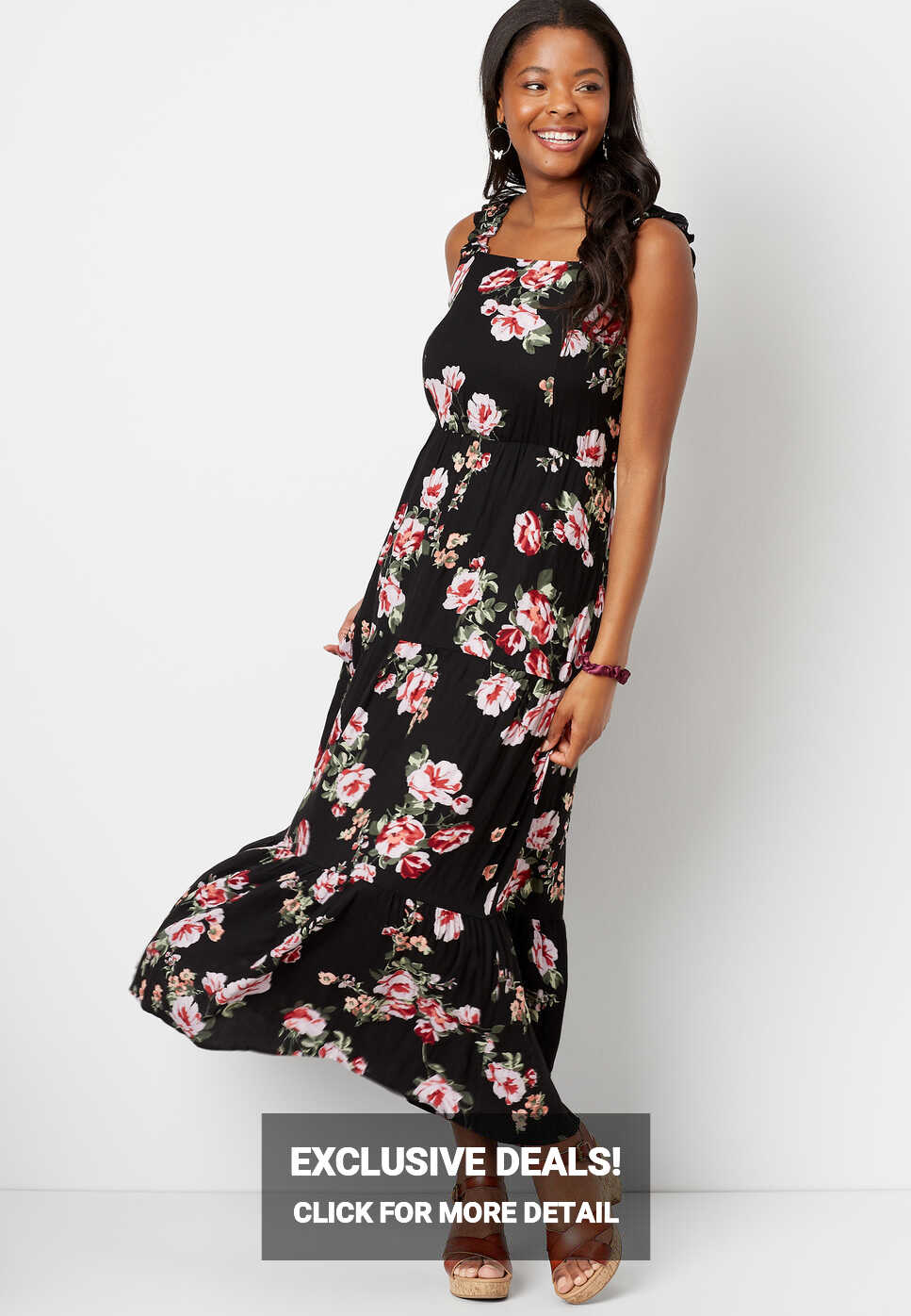 Black Floral Maxi Dress | maurices