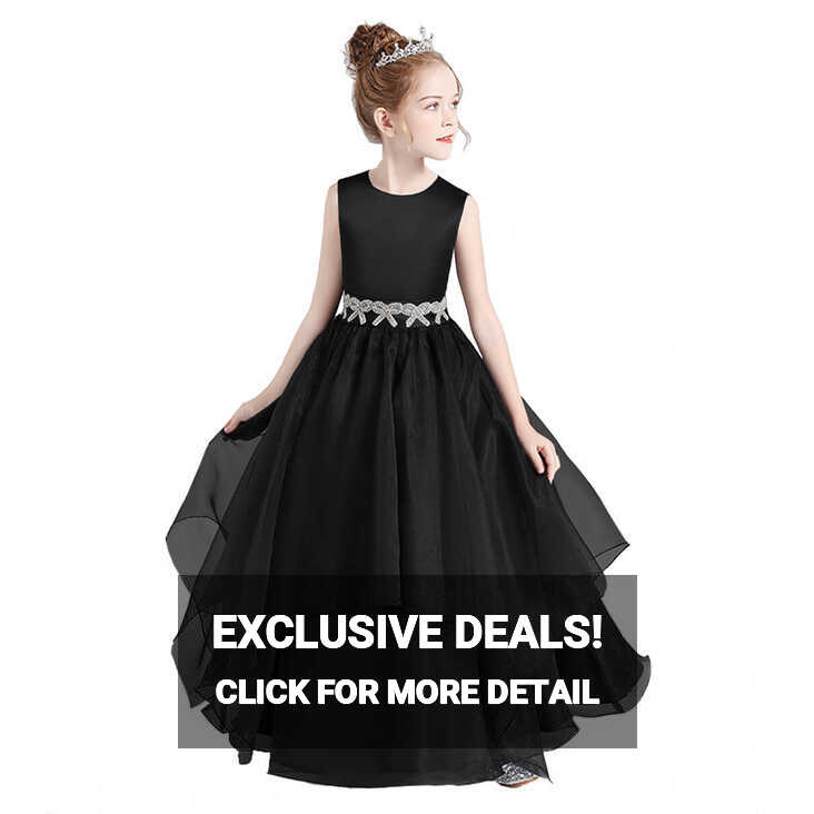 Black Flower Girl Ball Gown Dress | Junior Bridesmaid