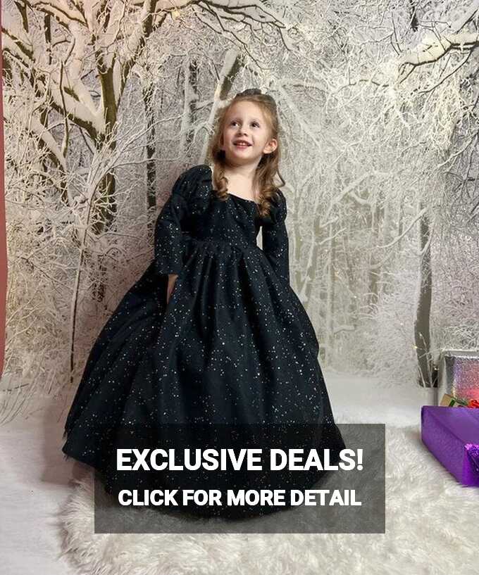 Black Flower Girl Princess Dress, Black Toddler Birthday Party ...