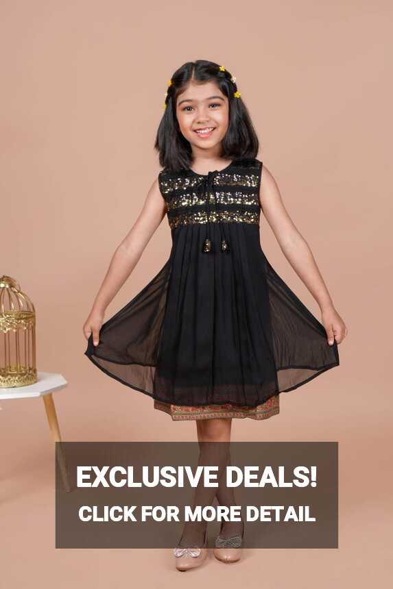 Black Georgette Frock for girls. – Lagorii Kids