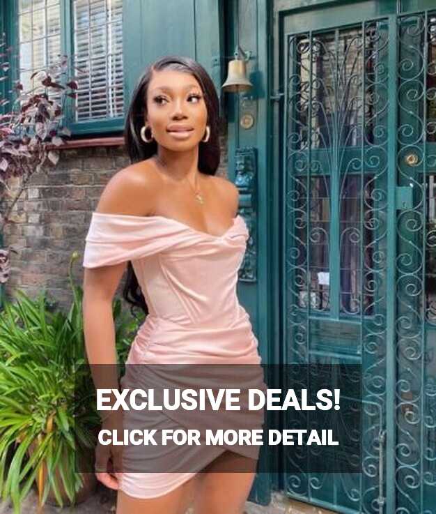 Black Girl Light Pink Homecoming Dress Off Shoulder Bodycon ...