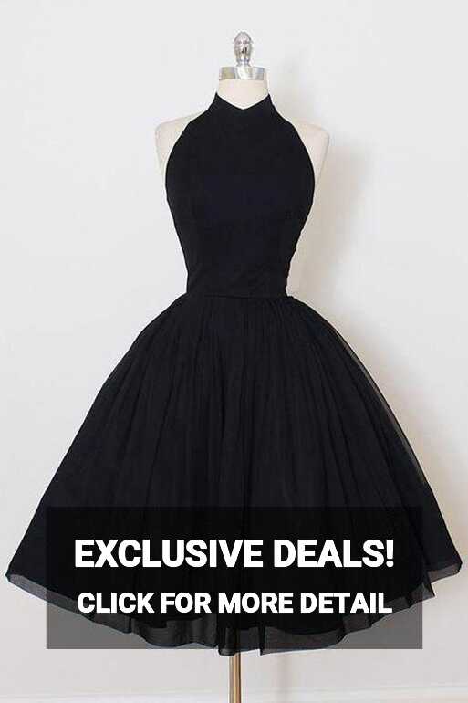 Black Halter Simple Short Homecoming/Party Dresses PD106 – Pgmdress