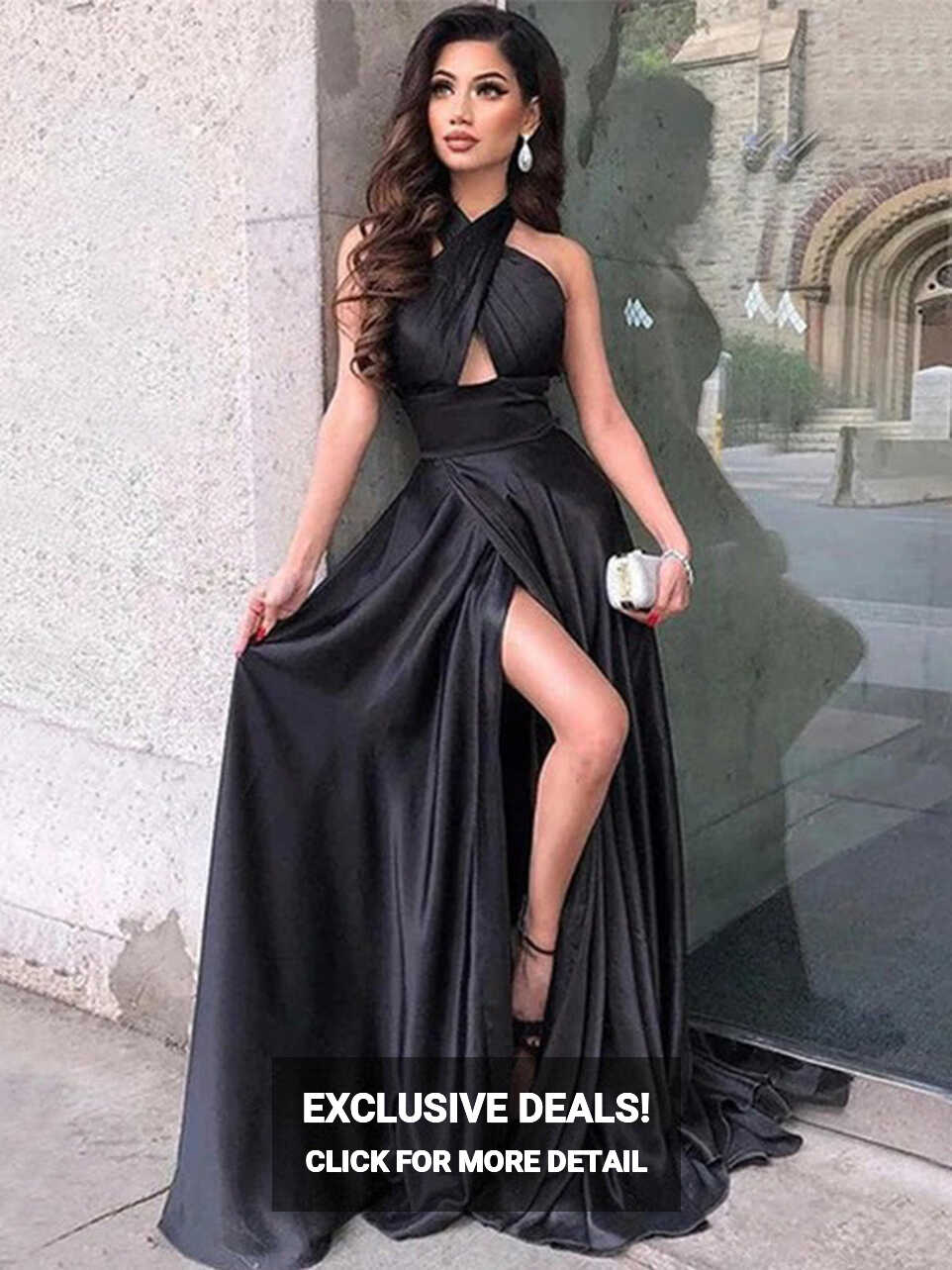 Black Long Modest Elegant Sexy Fashion Simple Prom Dresses, PD1048 ...