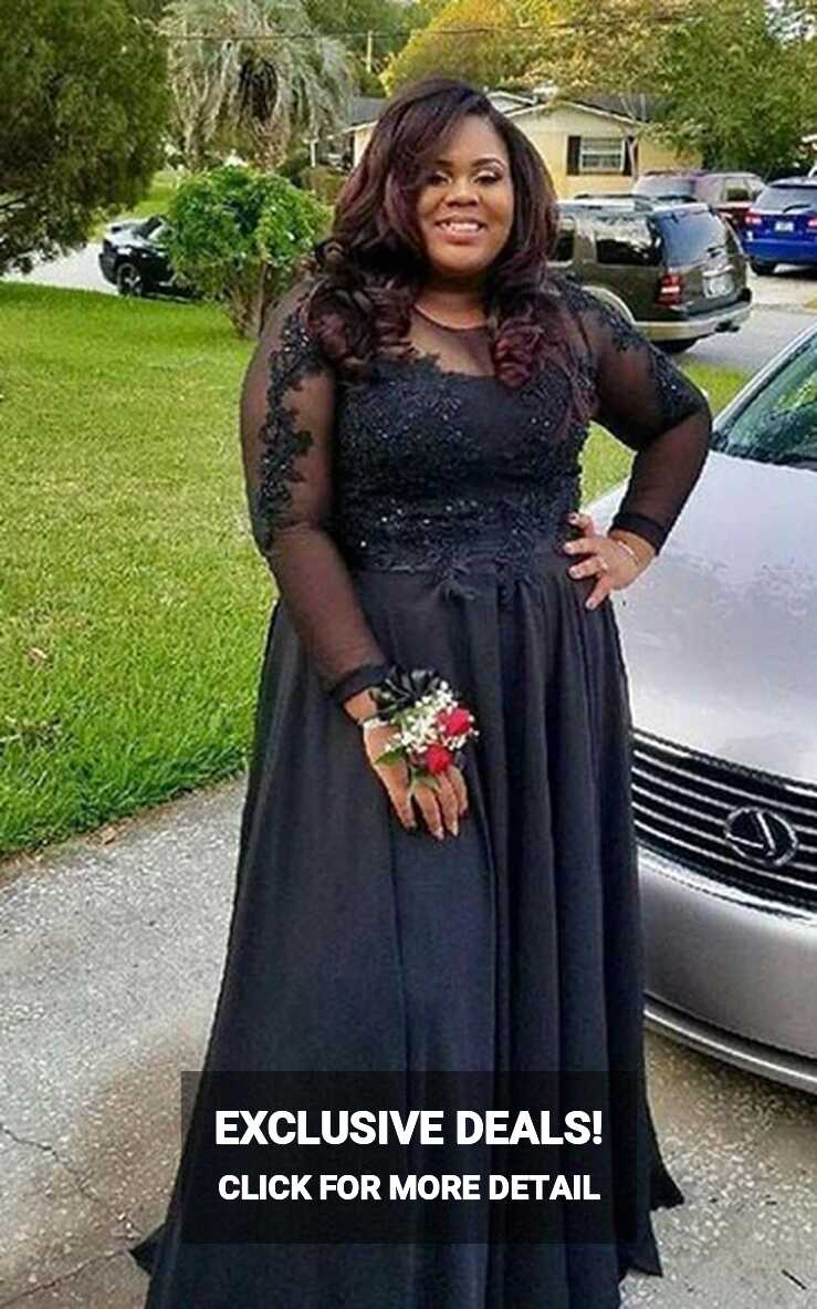 Black Long Sleeve Prom Dress - June Bridals