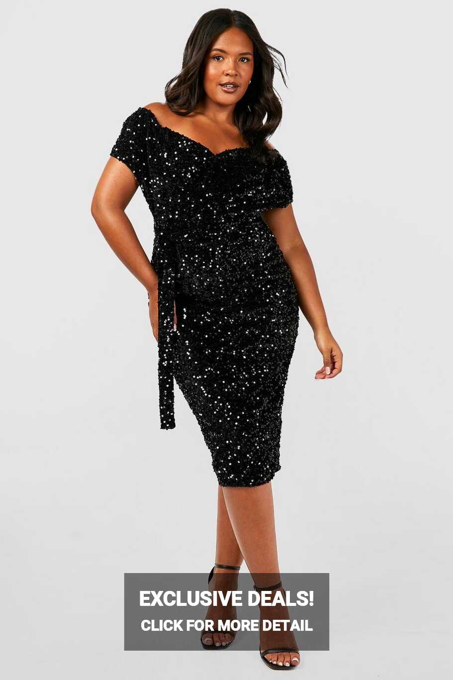 Black Midi Dresses | Black Mid-Length Dresses | boohoo UK