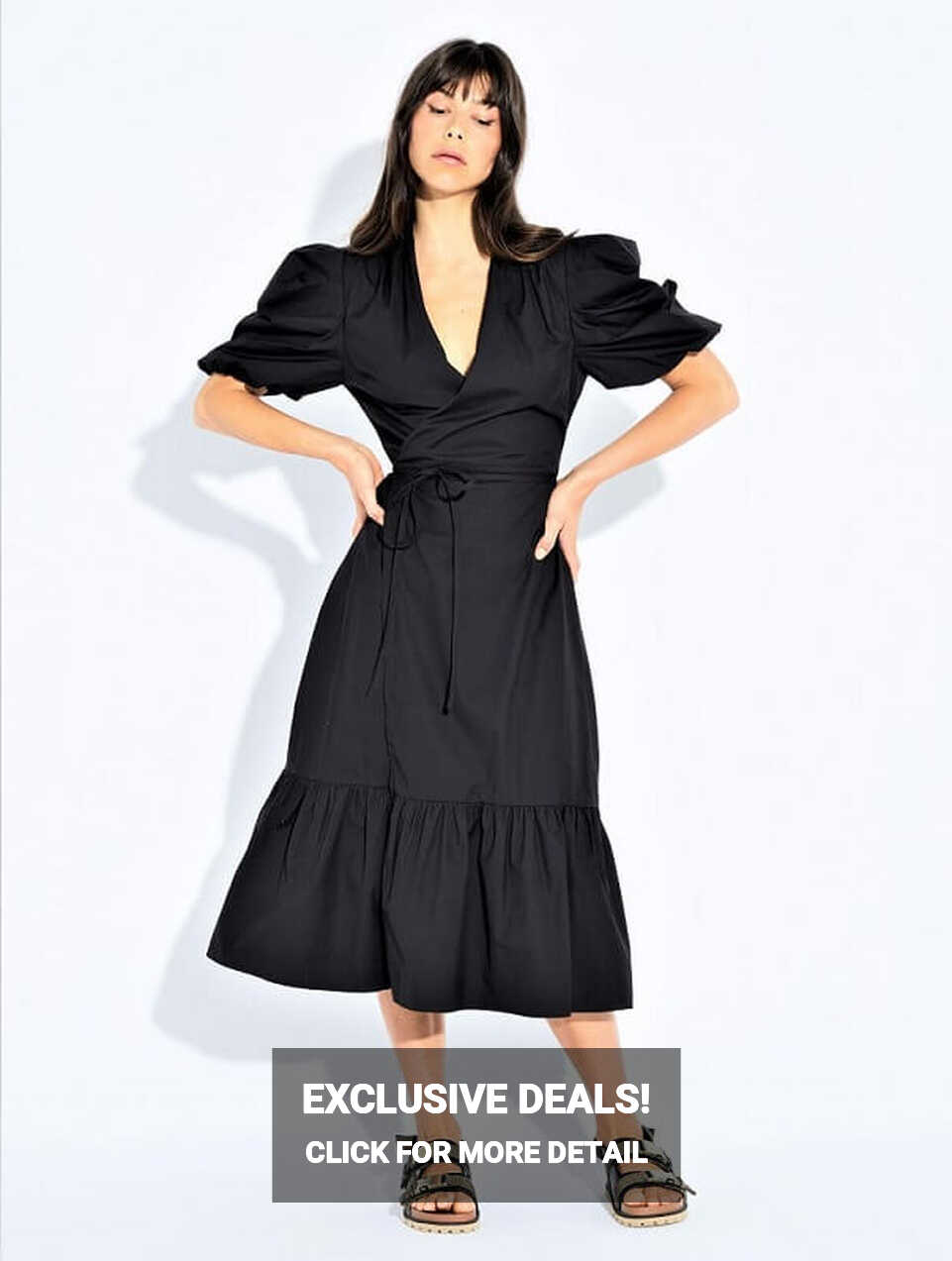 Black Midi Wrap Dress | Buy Sensational Dresses Online | Australia