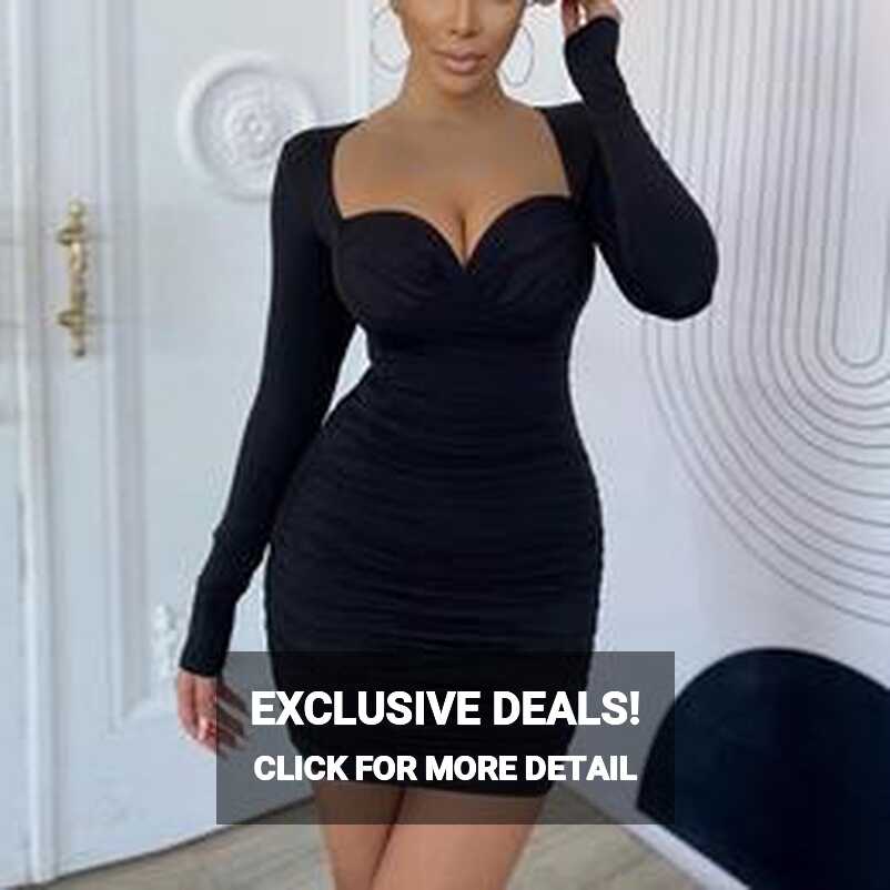 Black Mini Dresses With Long Sleeves (57 Stunning Dresses)