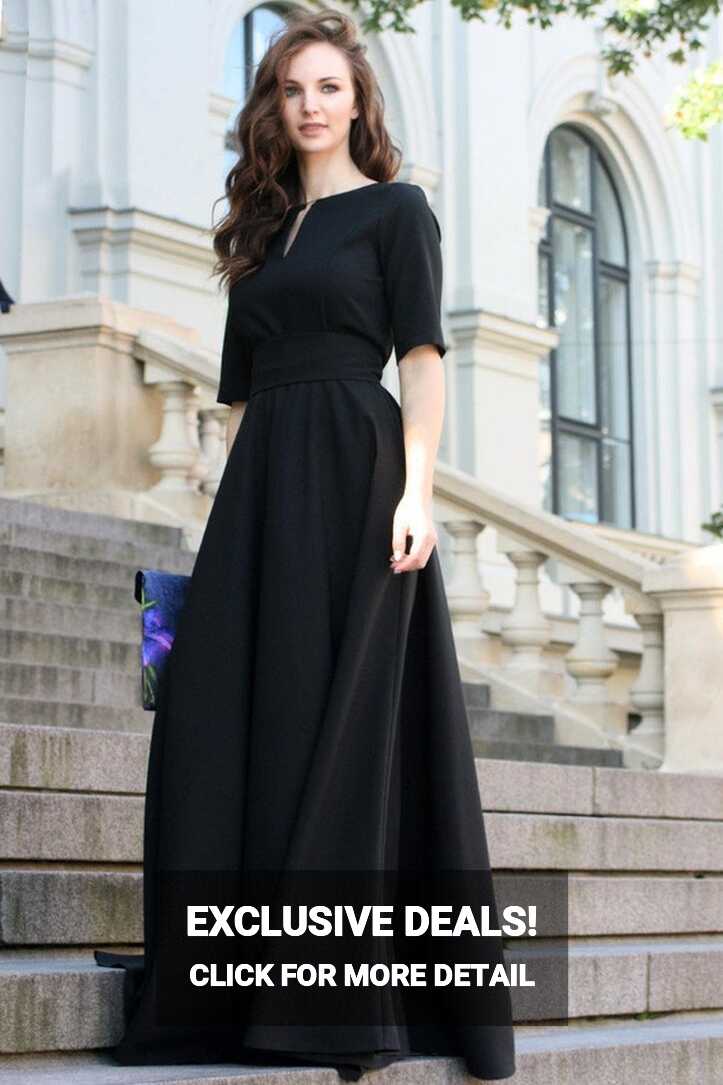 Black Party Dress, Black Dress, Women Maxi Dress, Floor Length ...