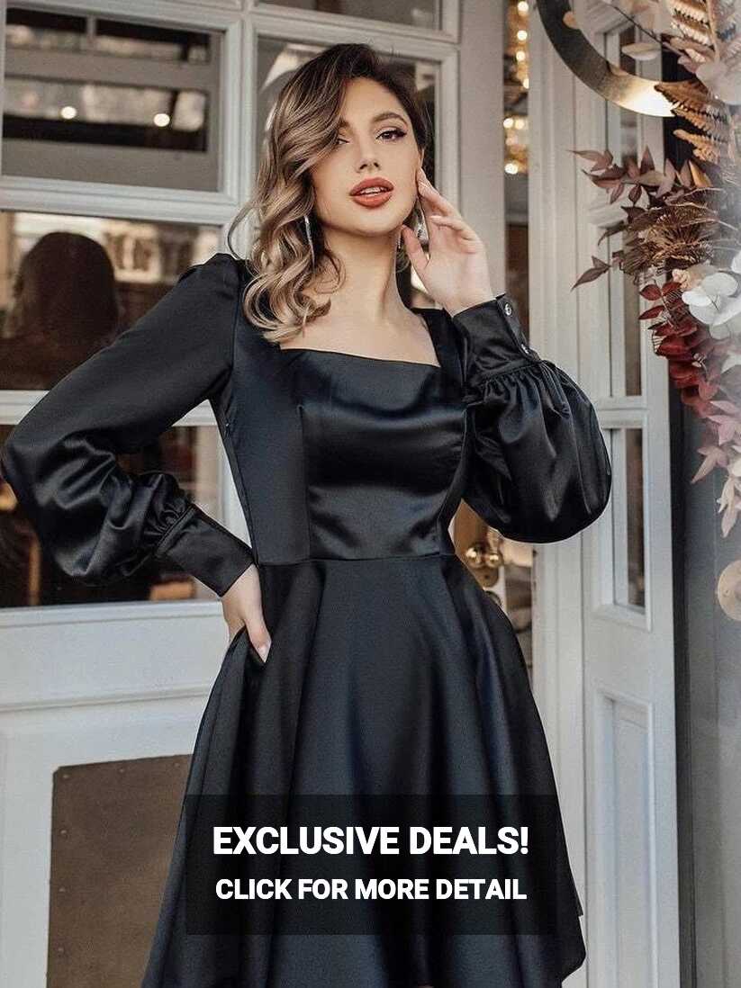 Black Party Dress Long Sleeve - Etsy