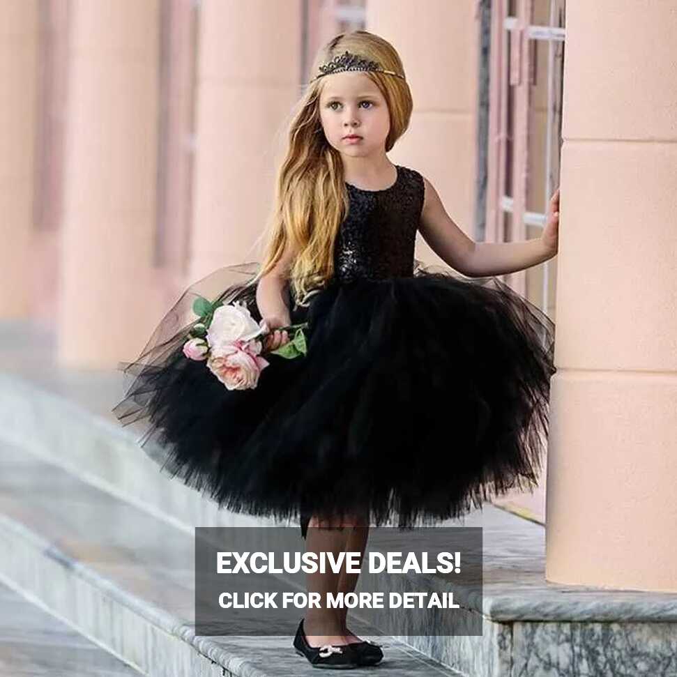 Black Princess Black Ballgown Dress With Hollow Out Back For Baby ...