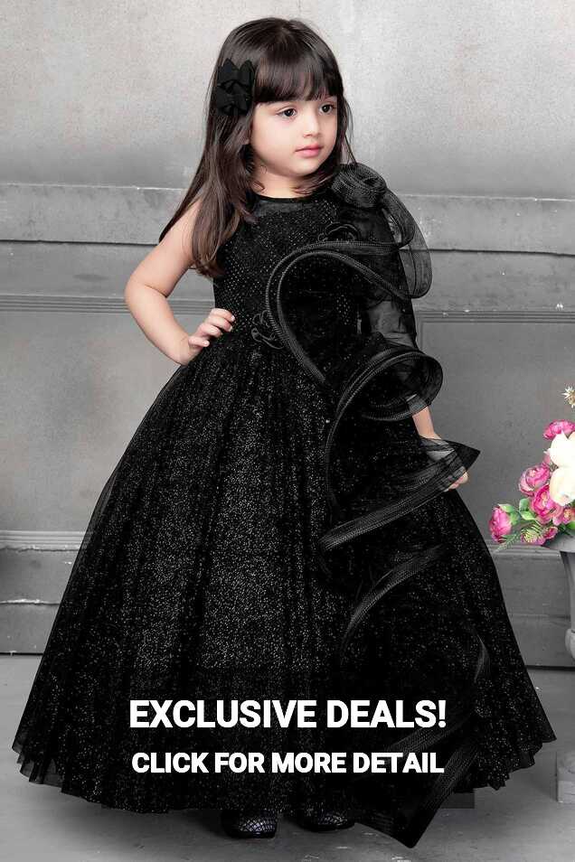 Black Princess Party Gown: A Royal Look for Girls. – Lagorii Kids