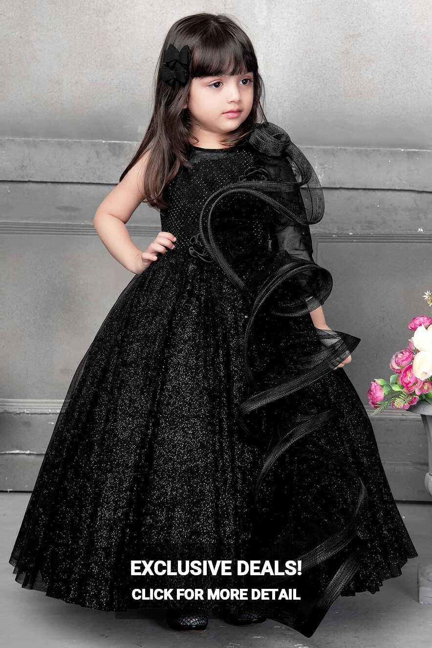 Black Princess Party Gown: A Royal Look for Girls. | Lagorii Kids