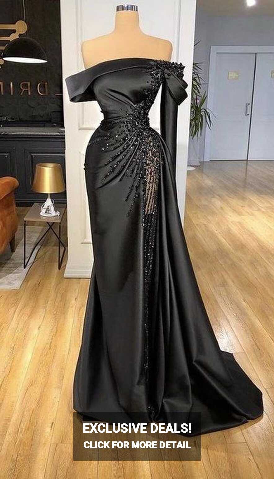 Black Prom Dress 2023 Mermaid/Trumpet Off the Shoulder Long ...