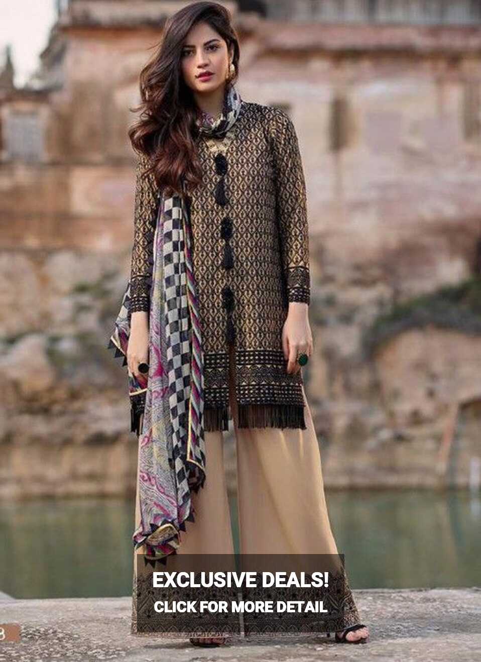 Black Pure Cotton Chikankari Summer Wear Pakistani Suits Eidi ...