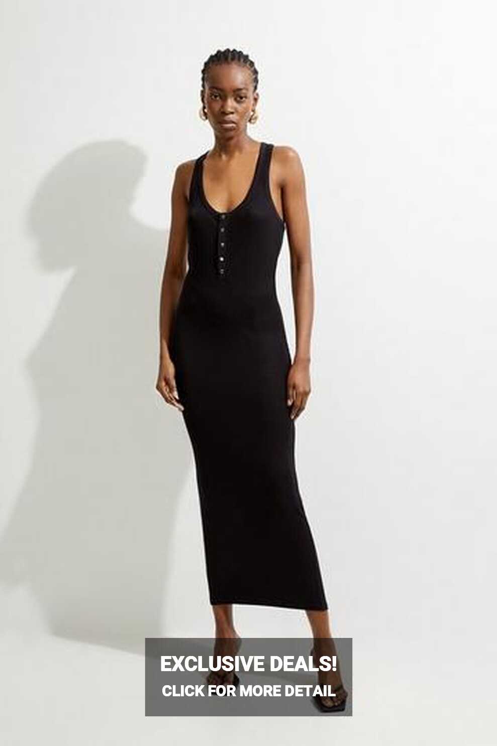 Black Ribbed Dresses | Karen Millen