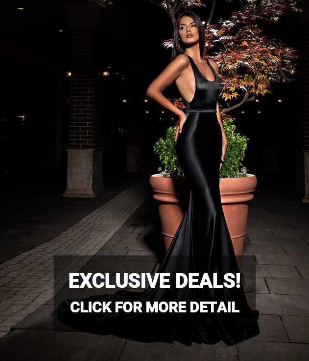 Black Satin Evening Dress| Latest Evening Dresses – D&amp;D Clothing