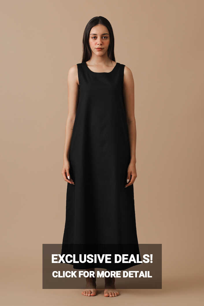 Black Sleeveless Maxi Dress By Turn Black - Goddess Maxi Dress