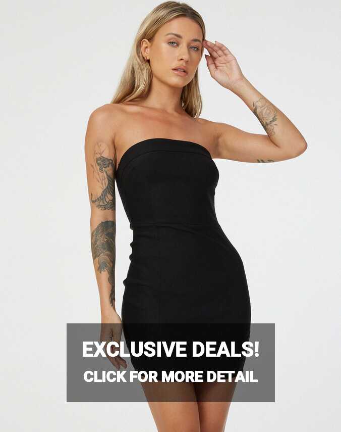 Black Strapless Bodycon Mini Dress | Siria – motelrocks.com