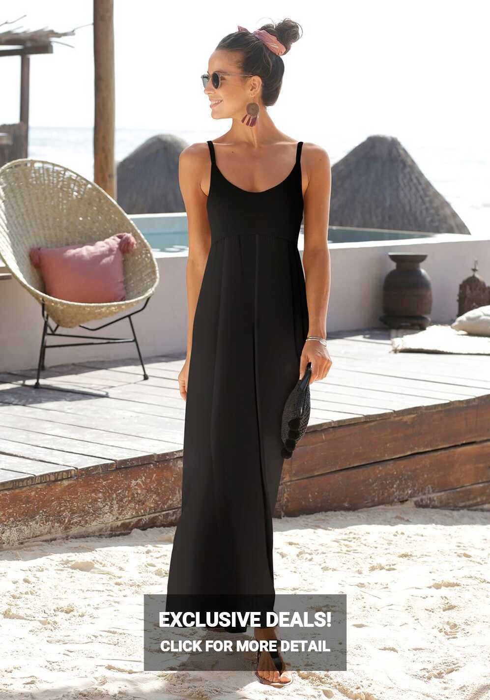 Black Tie Back Maxi Dress X30124 | LASCANA