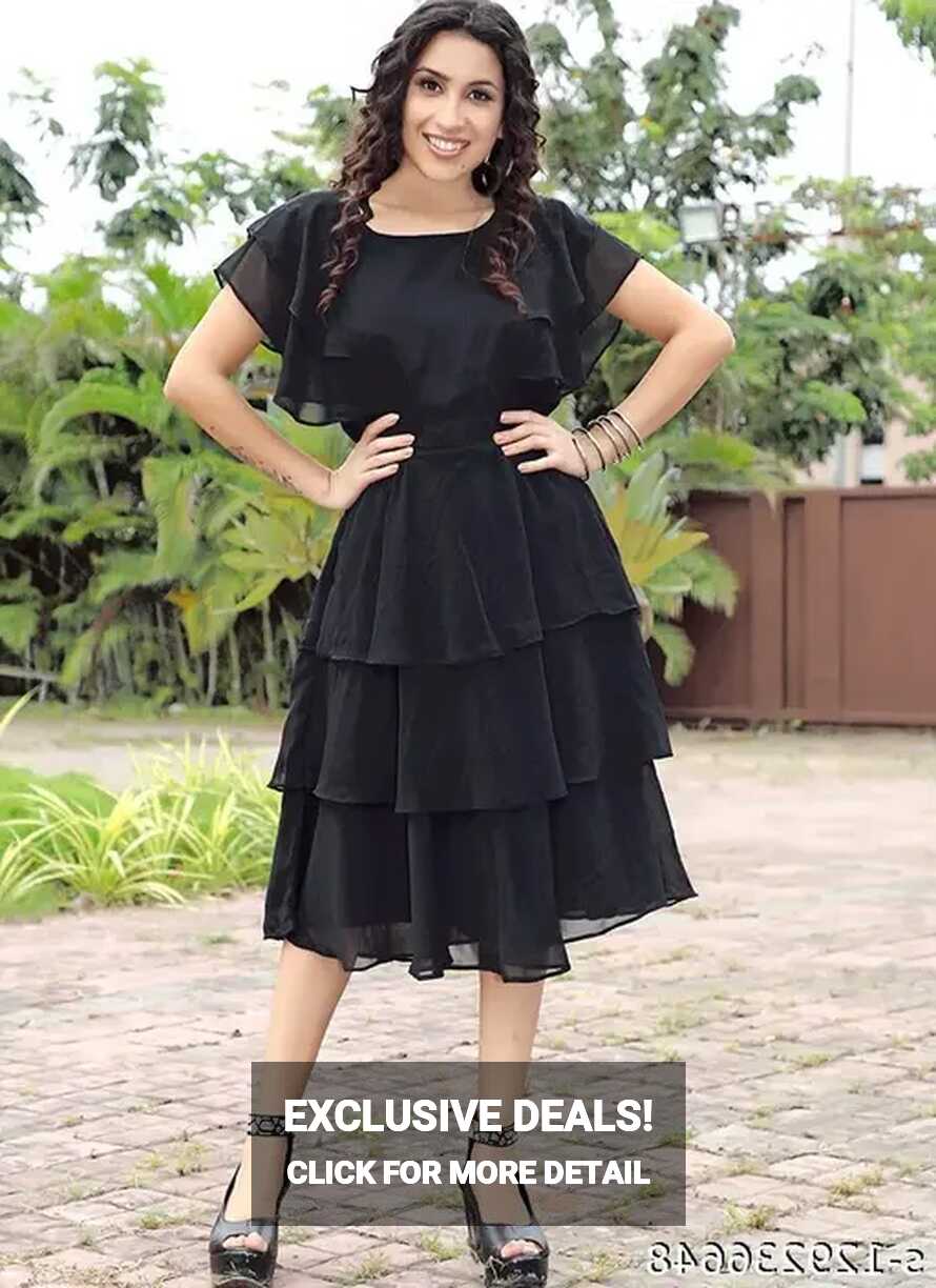 Black Western Dress,Midi dress,Black Black Dress