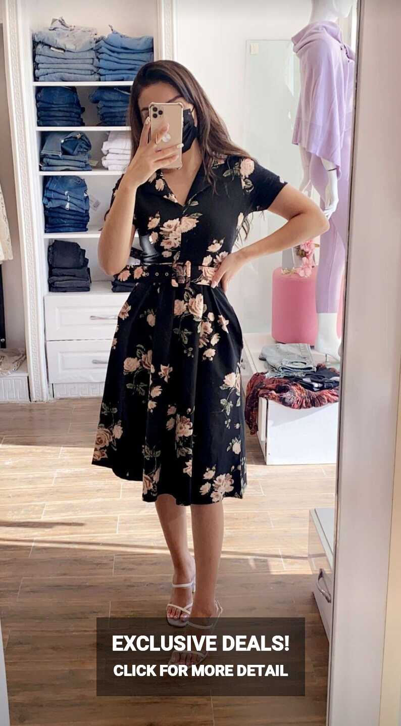 Black floral dress