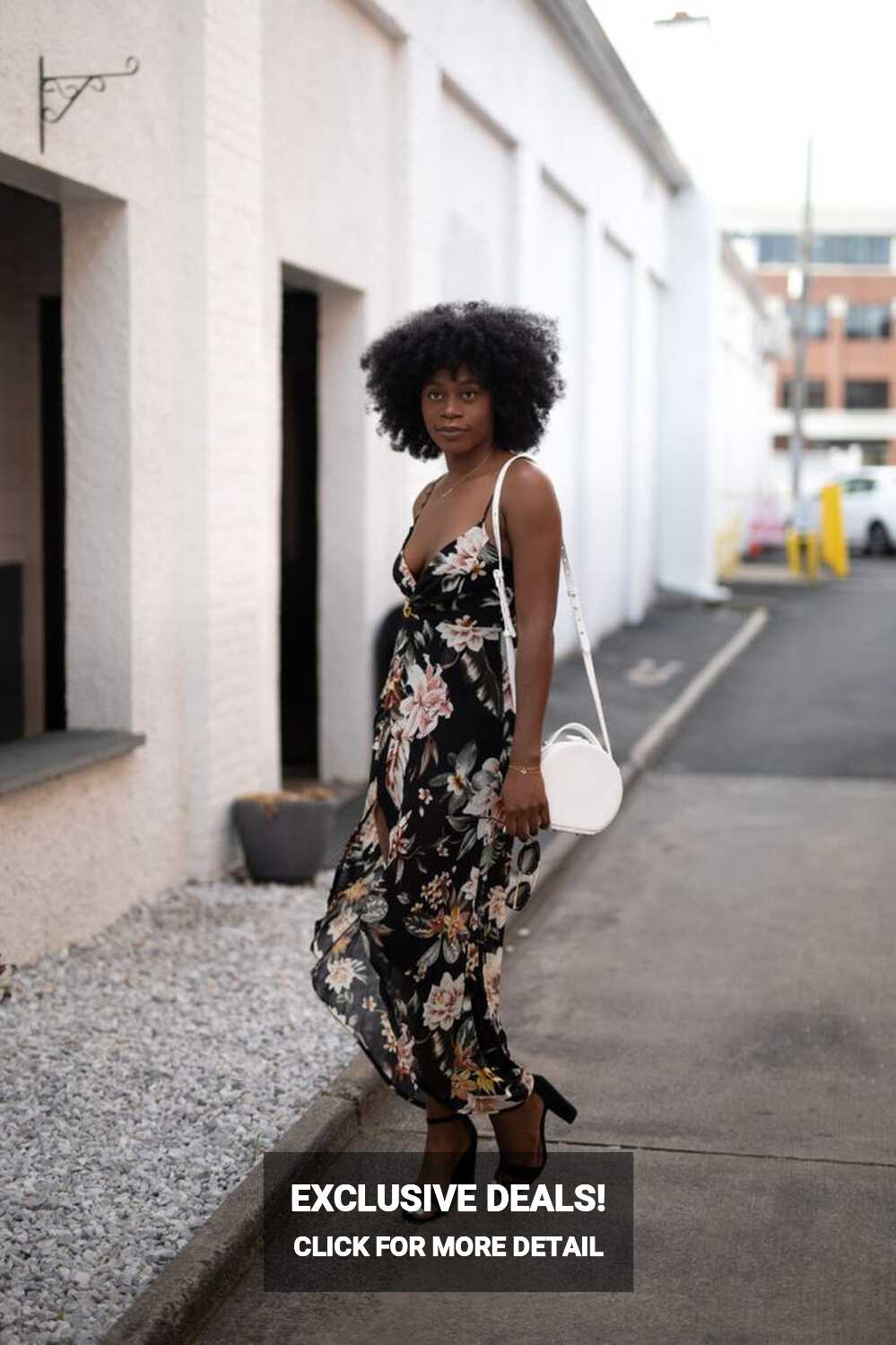 Black floral maxi dress and black strap heels | Fashion, Womens ...