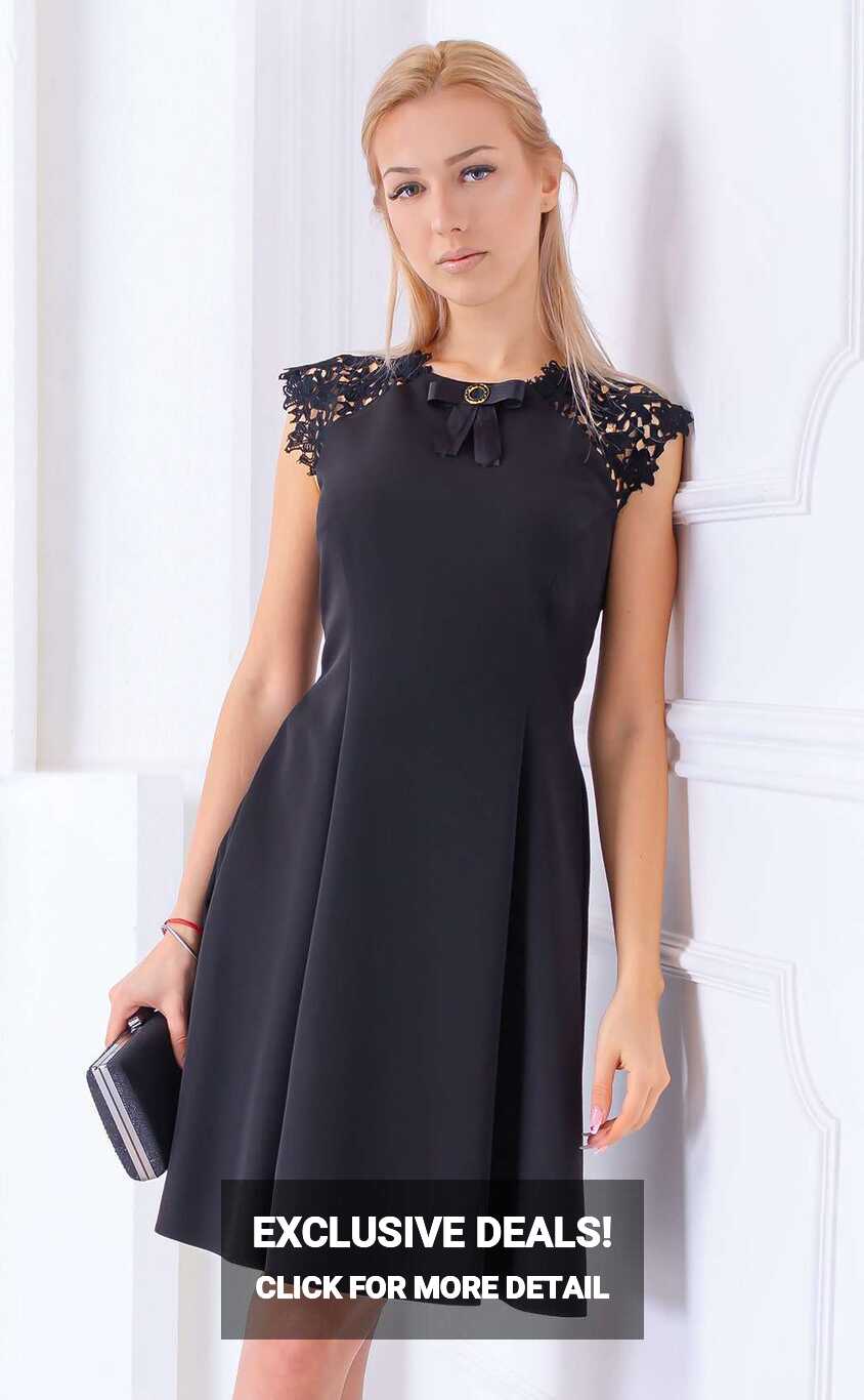 Black formal dress with lace Lilia ⊶ black dresses ᑕ❶ᑐ AROGANS