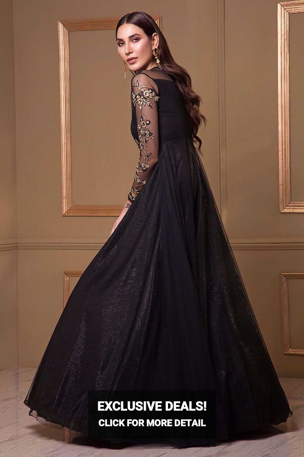 Black net gown | Rozina Munib