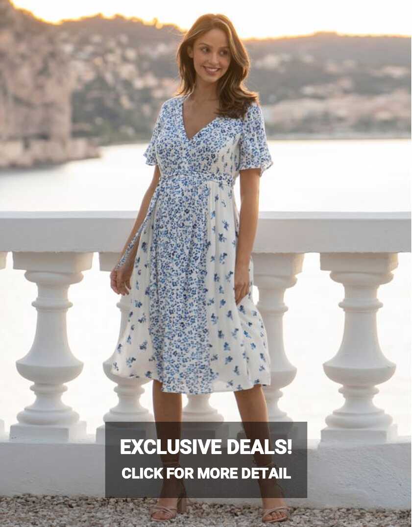 Blue &amp; White Floral Maternity &amp; Nursing Dress | Seraphine