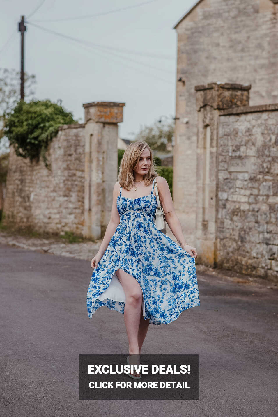 Blue Floral Midi Dress Outfit – Summer Dress Inspiration – FORD LA ...