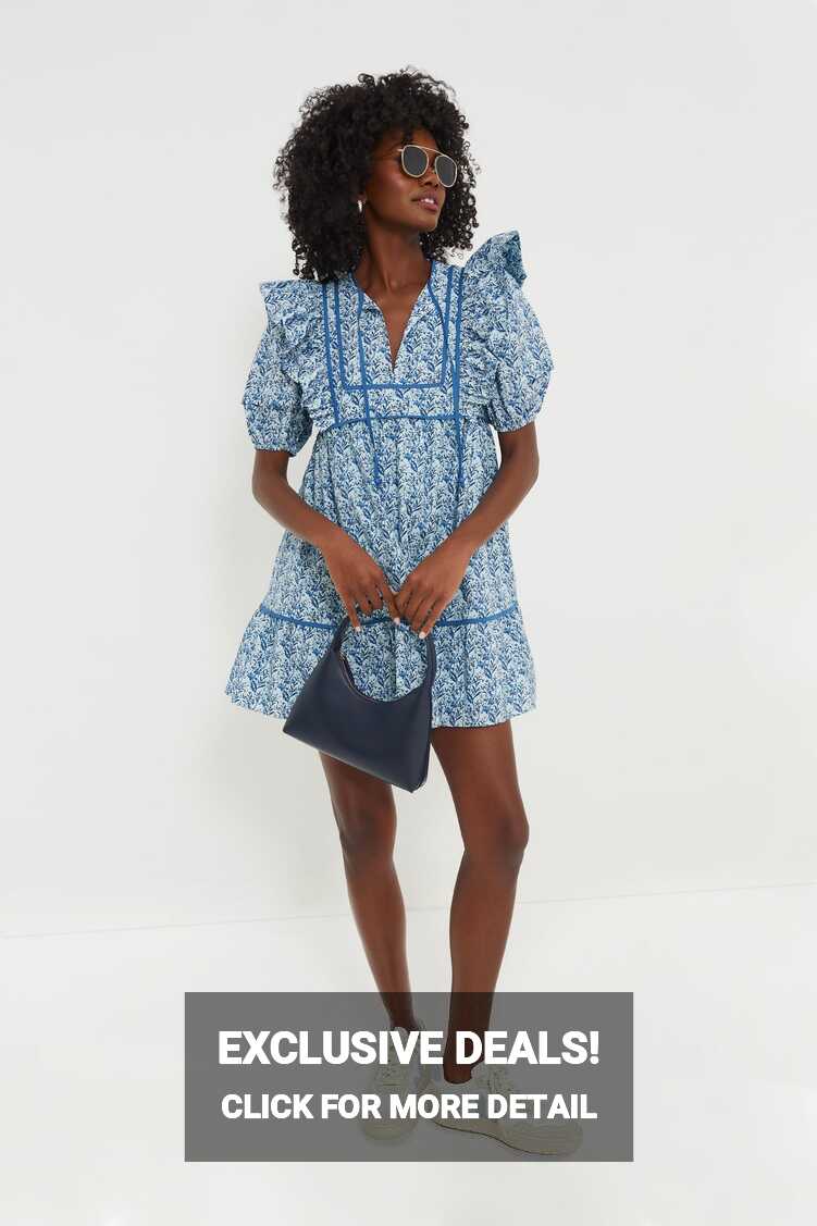 Blue Floral Rosaleigh Mini Dress | Hyacinth House