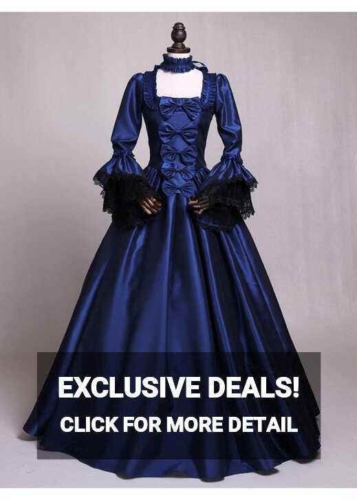 Blue Marie Antoinette Princess Victorian Dress D3013 - D-RoseBlooming