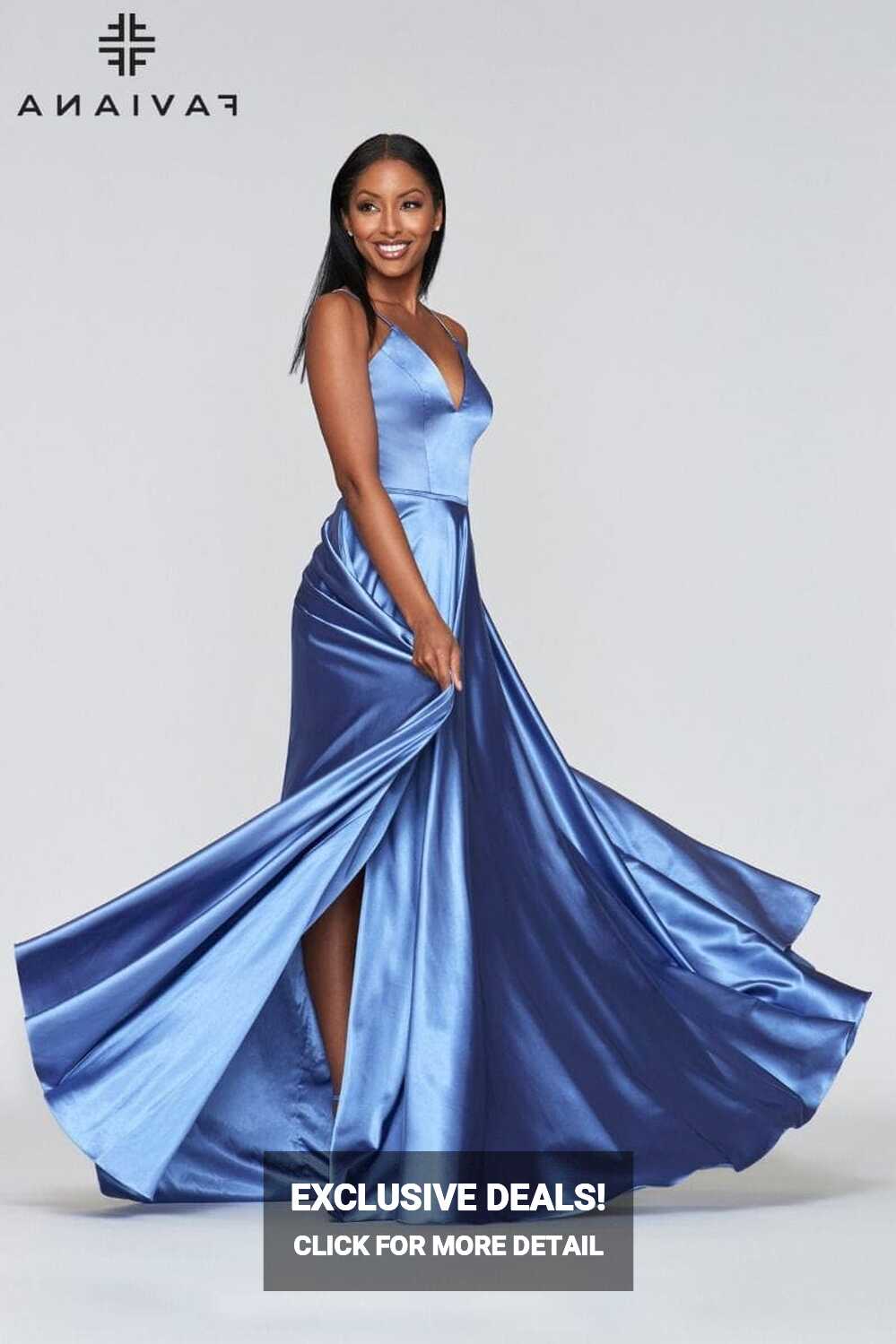 Blue Silky Charmeuse Lace Up Back Prom Dress With Side Pockets ...