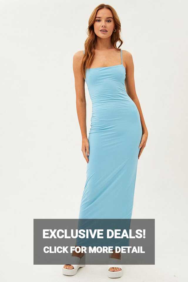 Blue Supersoft Bodycon Maxi Dress | Ally Fashion