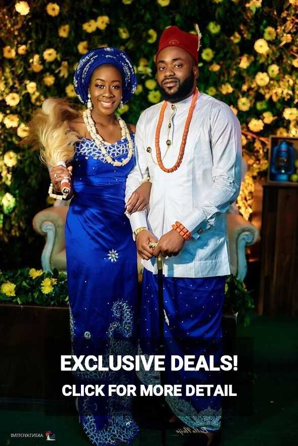 Blue and White George/igbo Wedding Dress/niger Delta Wedding Suit ...