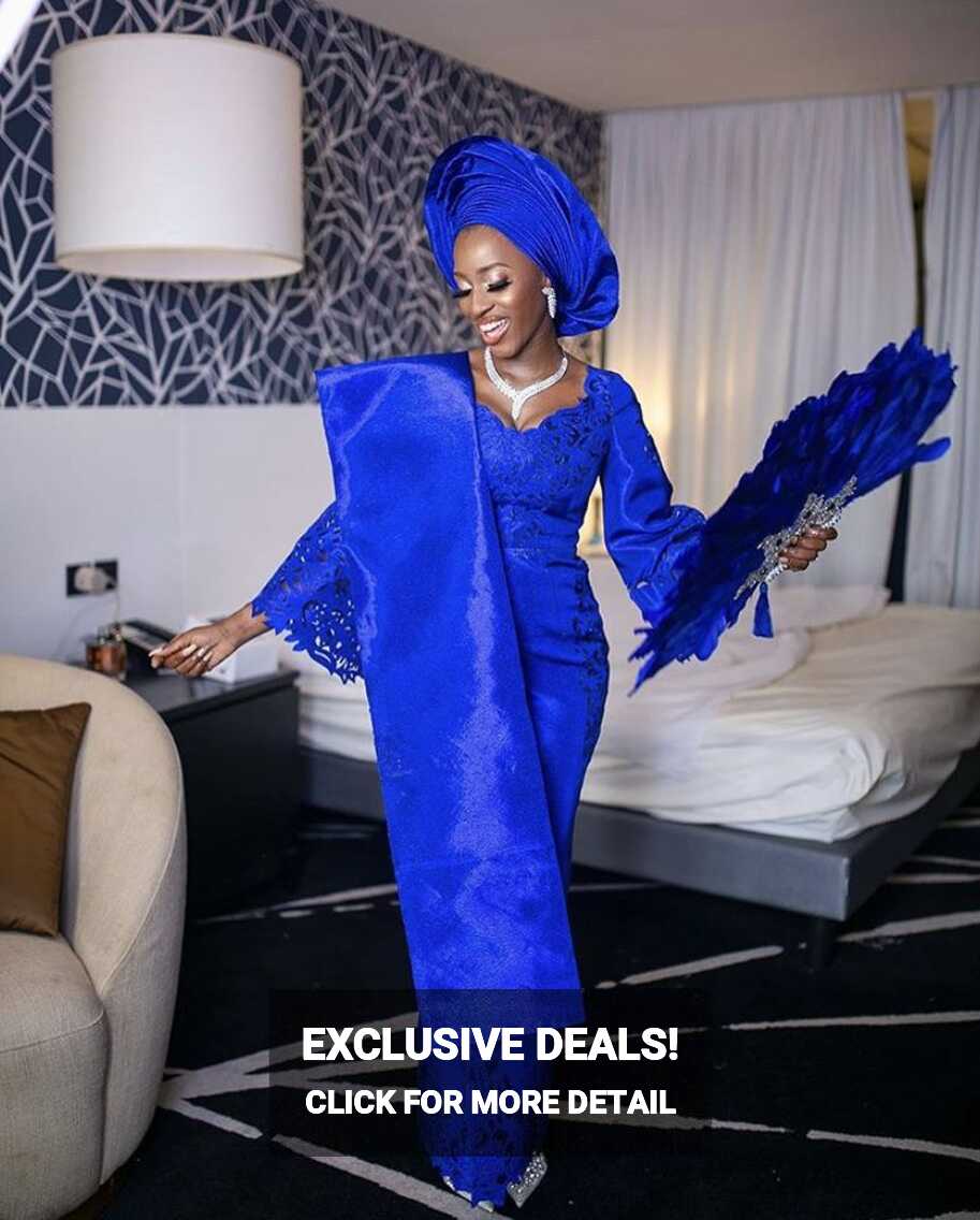 Blue monochrome Asooke inspiration for brides~ Nigerian weddings