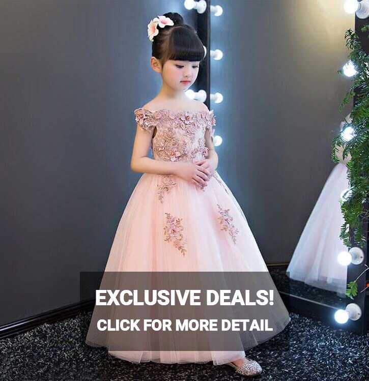 Blush Girl Off Shoulder Birthday Dress | Baby Partywear Gown India