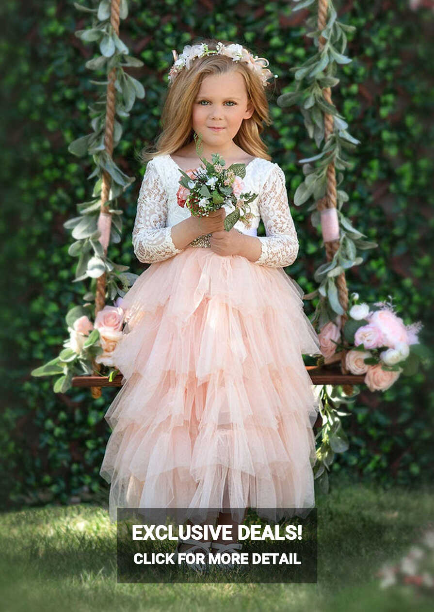 Blush Layered Flower Girl Dress | Hannahrosevintageboutique.com