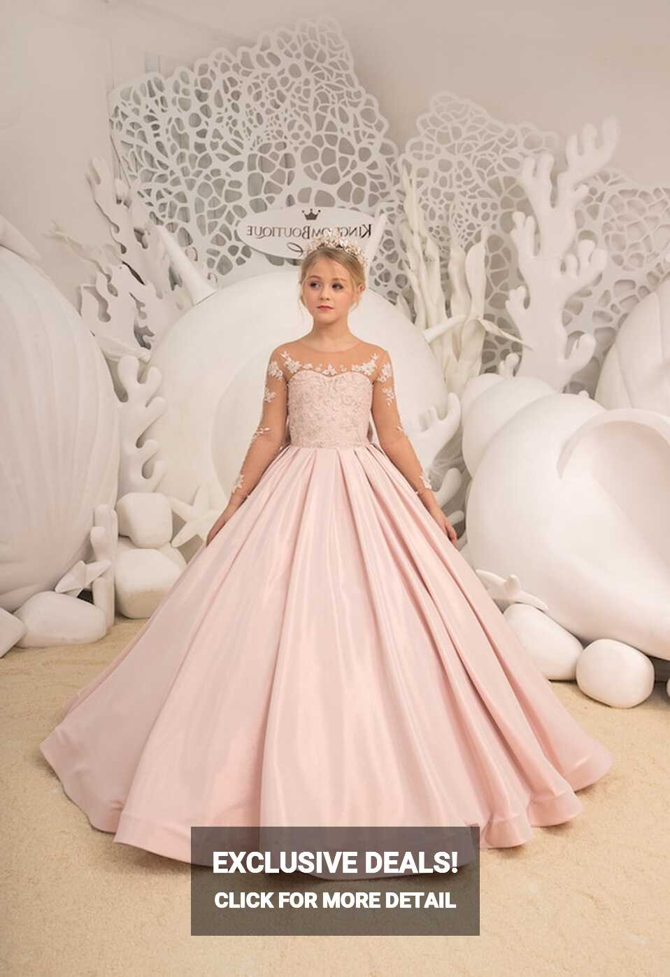 Blush Pink Flower Girl Dress Birthday Wedding Party Bridesmaid ...