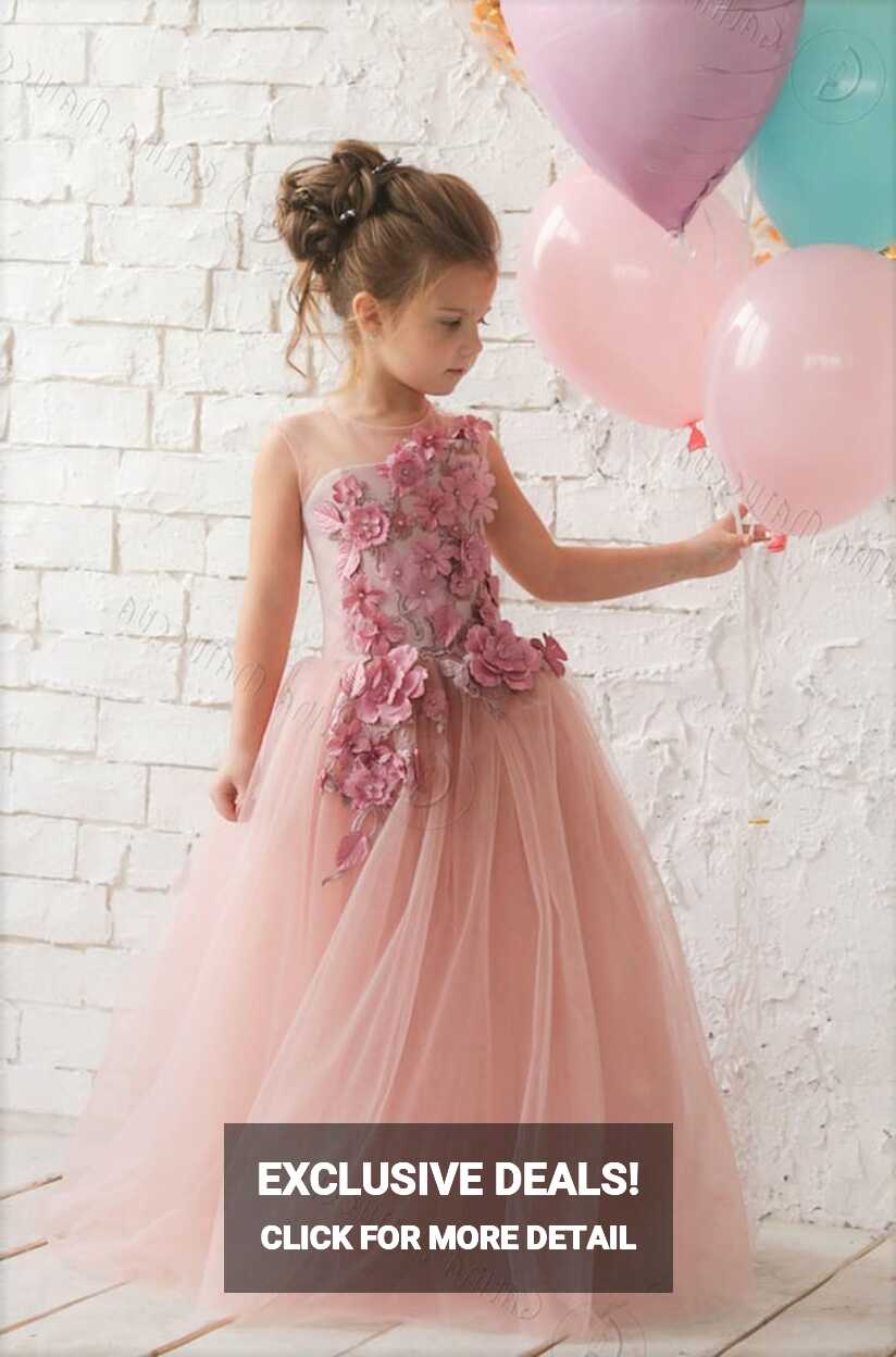 Blush Pink Flower Girl Dress Dusty Pink Dress Dusty Rose Pink ...