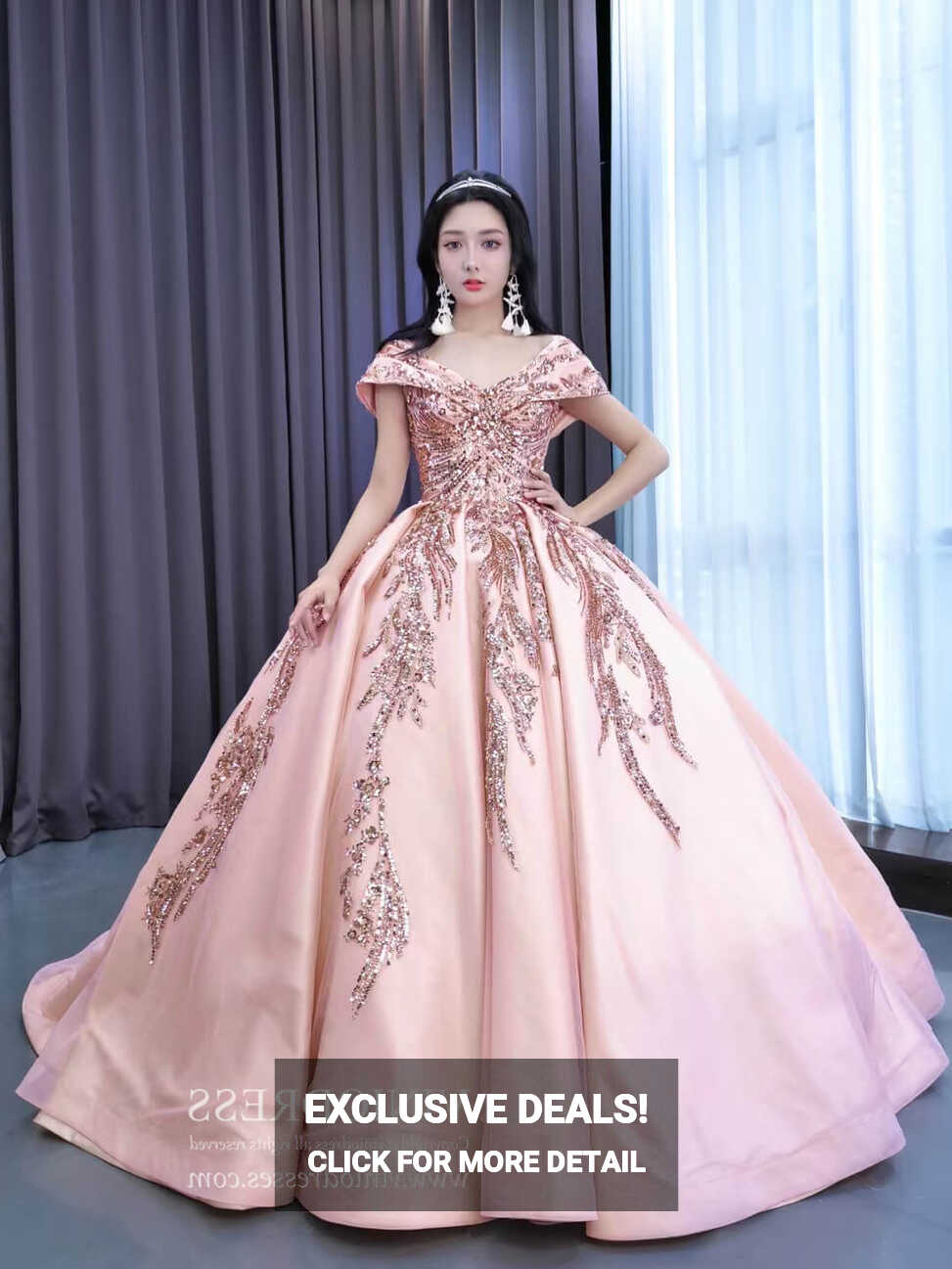 Blush Pink Sweet 16 Dress Off Shoulder Cinderella Ball Gown ...