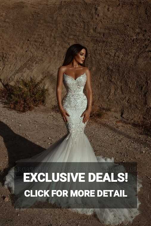 Bmbridal Sweetheart Mermaid Wedding Dress With Lace Appliques ...