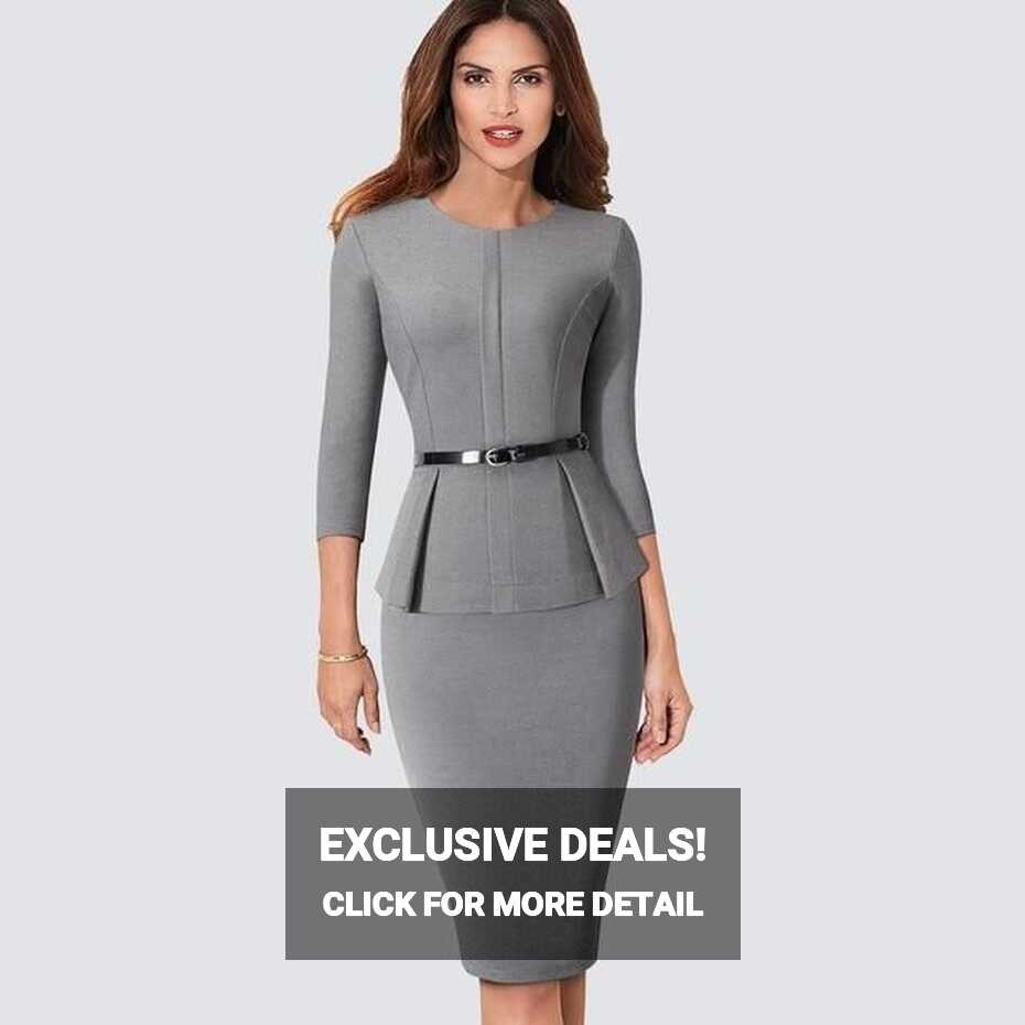 Bodycon Work Business Pencil Dress | Trajes elegantes, Vestidos de ...