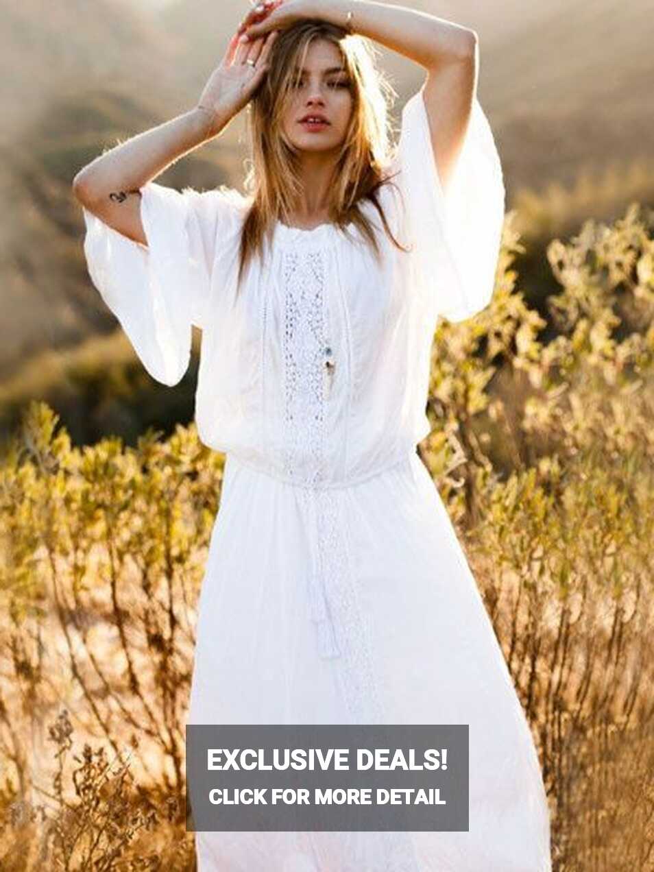 Boho Dress Plus Size Long Sleeve Maxi Dress Women Beach Dress - TD ...