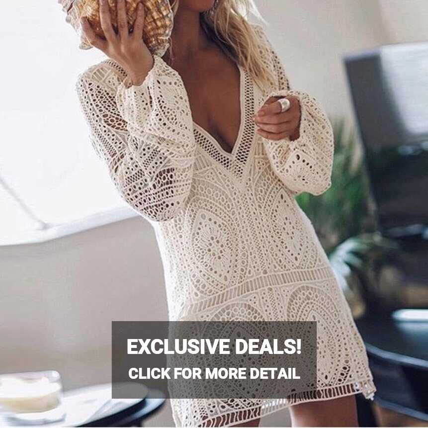 Boho Long Sleeve White Beach Dress – The Burner Shop